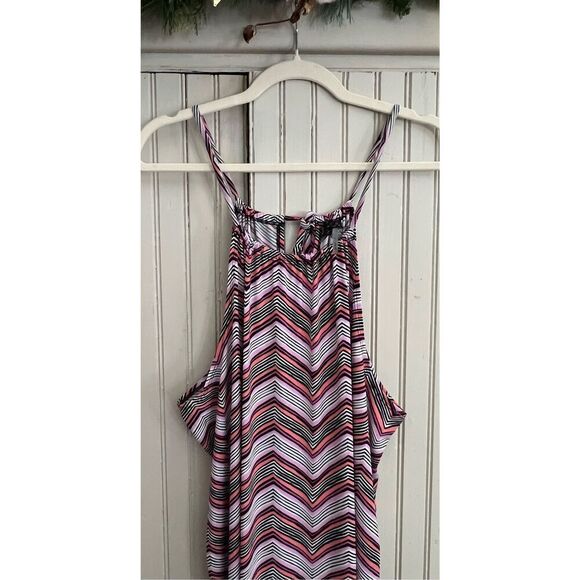Trina Turk Milian 2 Chevron Striped Sleeveless Maxi Dress Size Large - Picture 4 of 7